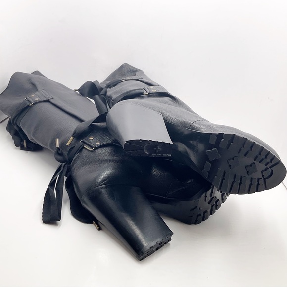 {Vanessa Bruno} Leather & Bows Over Knee Boots - Picture 11 of 16